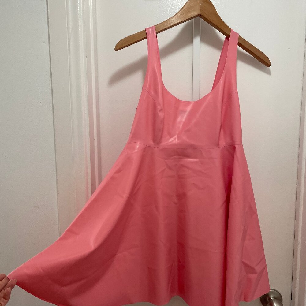 Syren Latex bubblegum pink empire waist dress size M